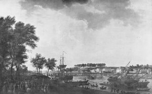 从Bouflers大道看见的巴约讷看法在Mousserole附近门，1761年 作者 克劳德·约瑟夫·韦尔内